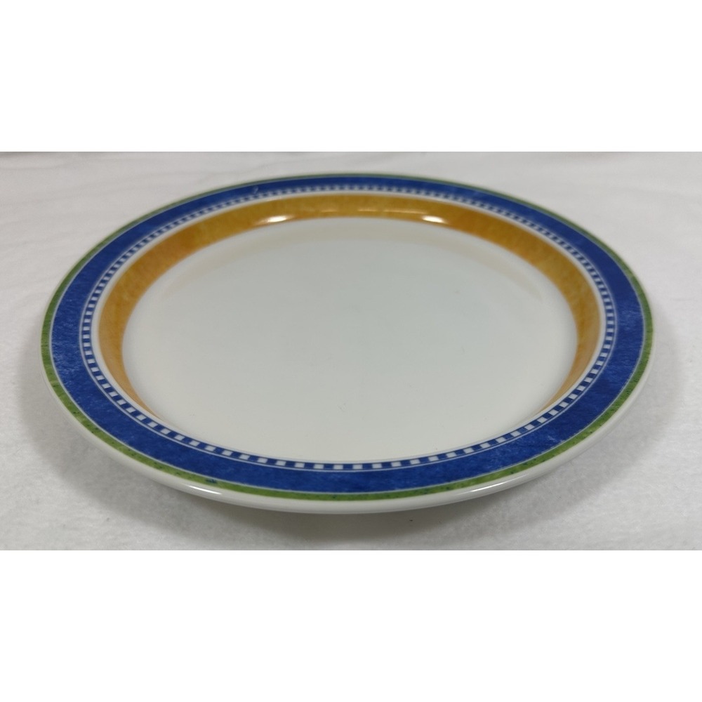 Dansk Bistro Kobenhavn Salad/Luncheon Plate ~9" Blue Yellow Green Bands